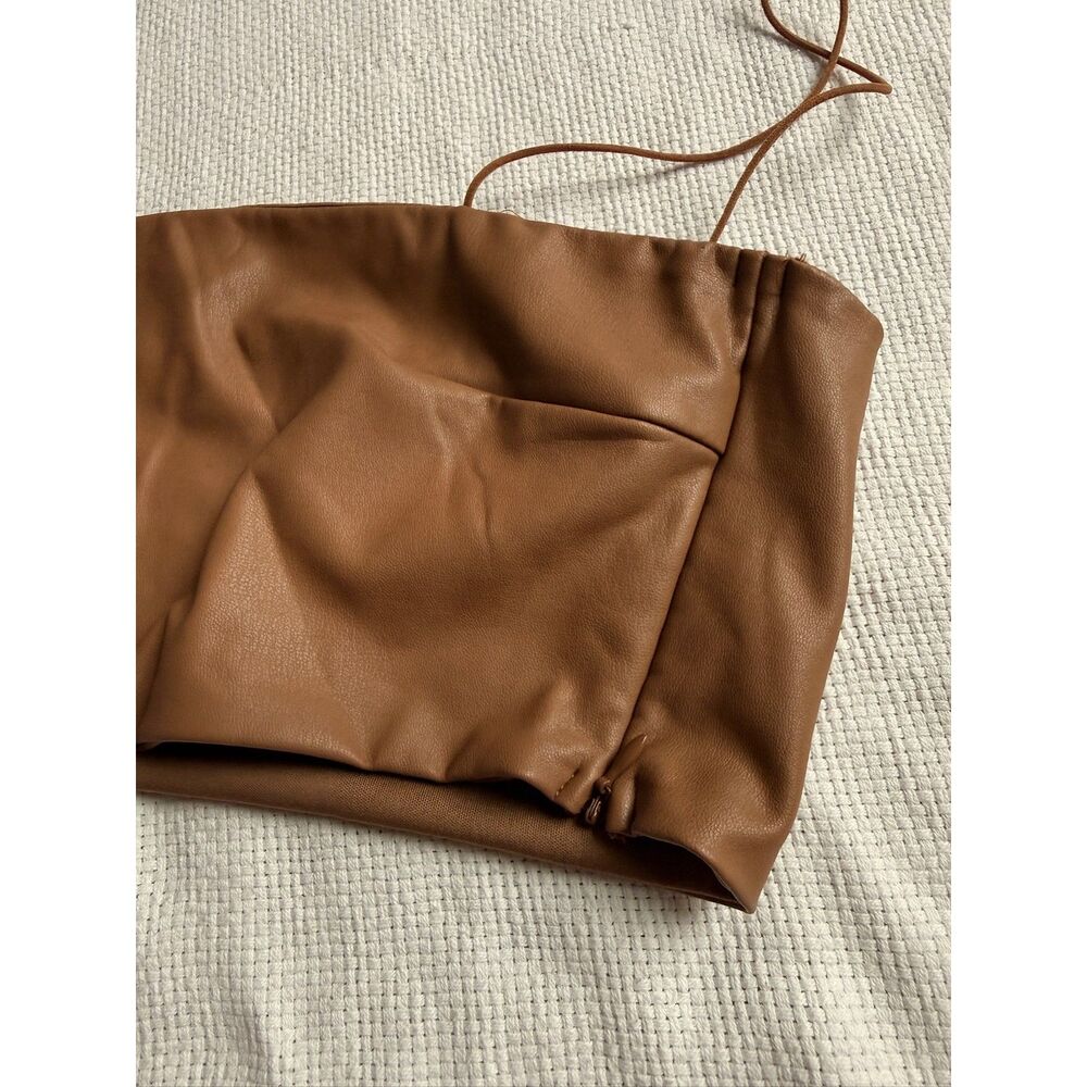 TIC TOC Brown Faux Leather Tube Top - Picture 4 of 6